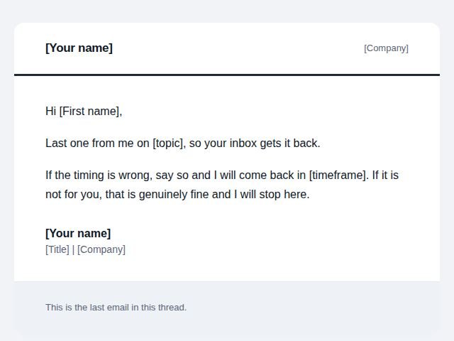 Preview of the Final nudge email template