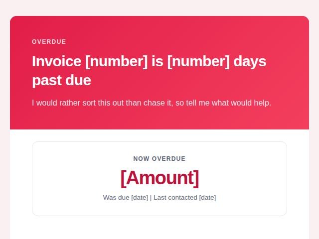 Preview of the Overdue notice email template